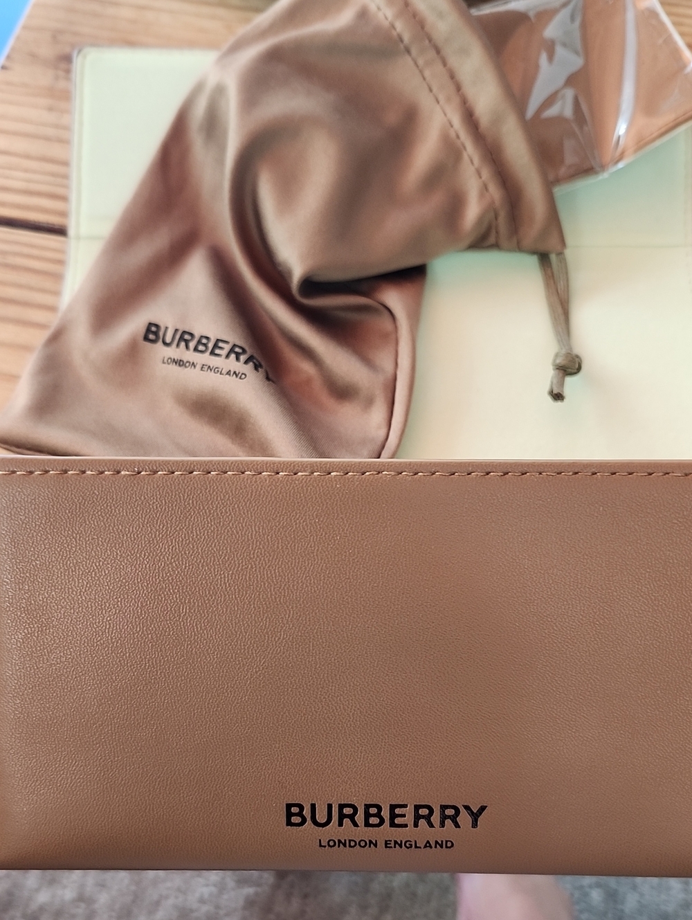 Burberry Tan Leather Continental Wallet with Logo